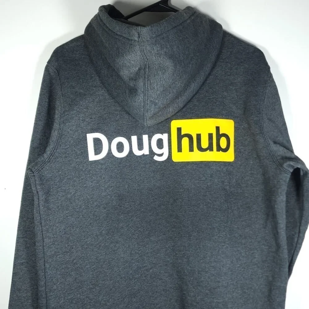 The North Face Men's Small Charcoal Gray DougHub Logo Hooded Pullover NWT